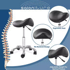 Tabouret ergonomique en forme de selle - Siège hydraulique réglable, Chaise de salon à roulettes pivotantes