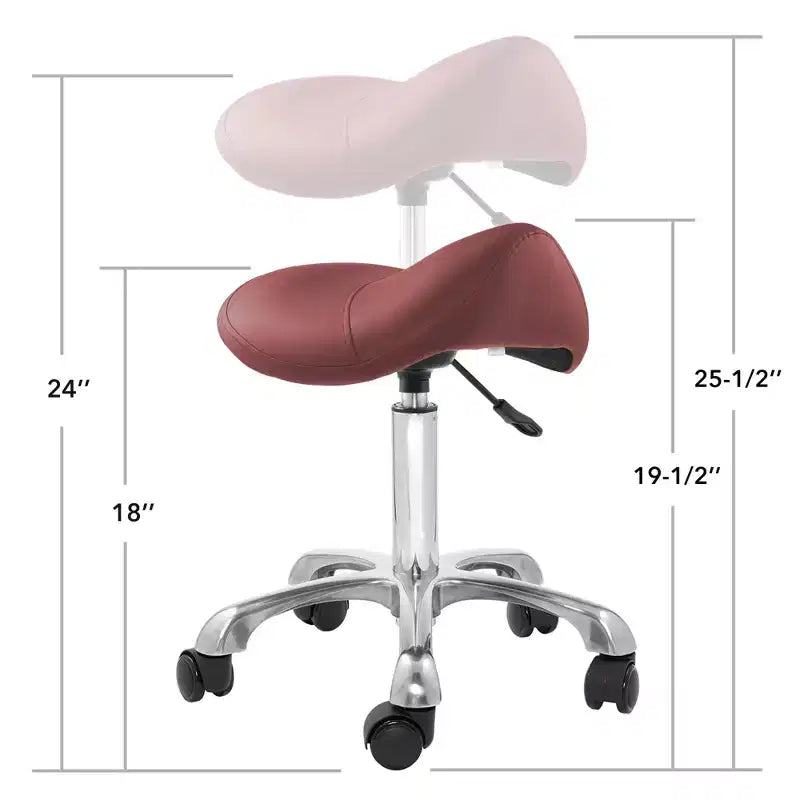 Tabouret ergonomique en forme de selle - Siège hydraulique réglable, Chaise de salon à roulettes pivotantes