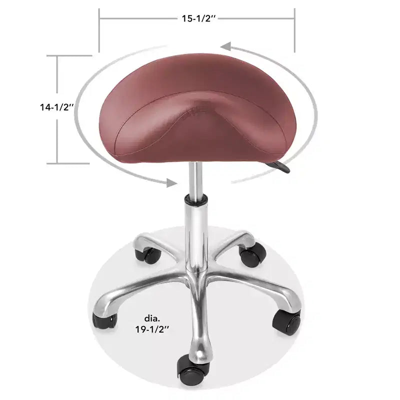 Tabouret ergonomique en forme de selle - Siège hydraulique réglable, Chaise de salon à roulettes pivotantes