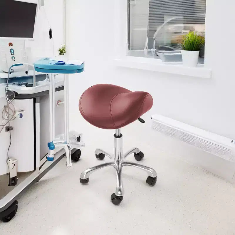 Tabouret ergonomique en forme de selle - Siège hydraulique réglable, Chaise de salon à roulettes pivotantes
