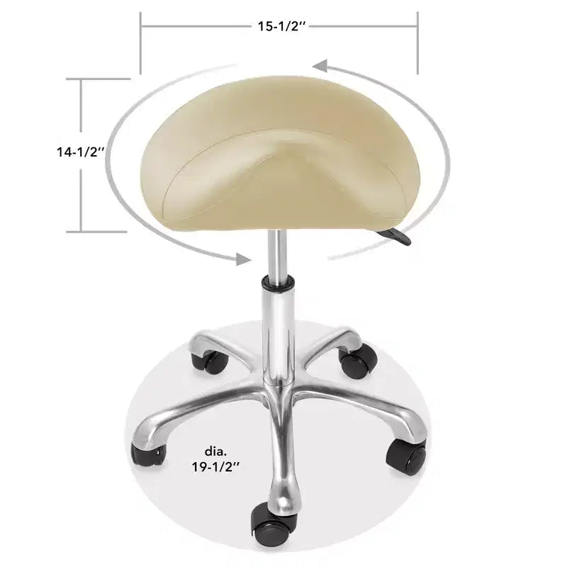 Tabouret ergonomique en forme de selle - Siège hydraulique réglable, Chaise de salon à roulettes pivotantes