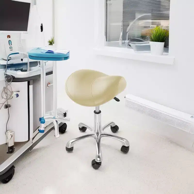 Tabouret ergonomique en forme de selle - Siège hydraulique réglable, Chaise de salon à roulettes pivotantes
