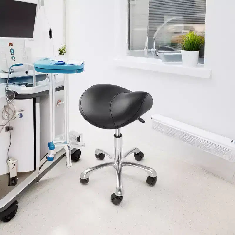 Tabouret ergonomique en forme de selle - Siège hydraulique réglable, Chaise de salon à roulettes pivotantes
