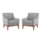 Ensemble de 2 fauteuils de style moderne du milieu du siècle avec accoudoirs inclinés