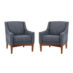 Ensemble de 2 fauteuils de style moderne du milieu du siècle avec accoudoirs inclinés