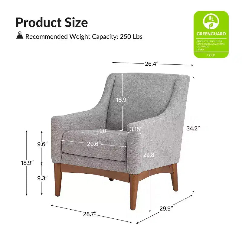 Ensemble de 2 fauteuils de style moderne du milieu du siècle avec accoudoirs inclinés