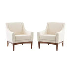 Ensemble de 2 fauteuils de style moderne du milieu du siècle avec accoudoirs inclinés