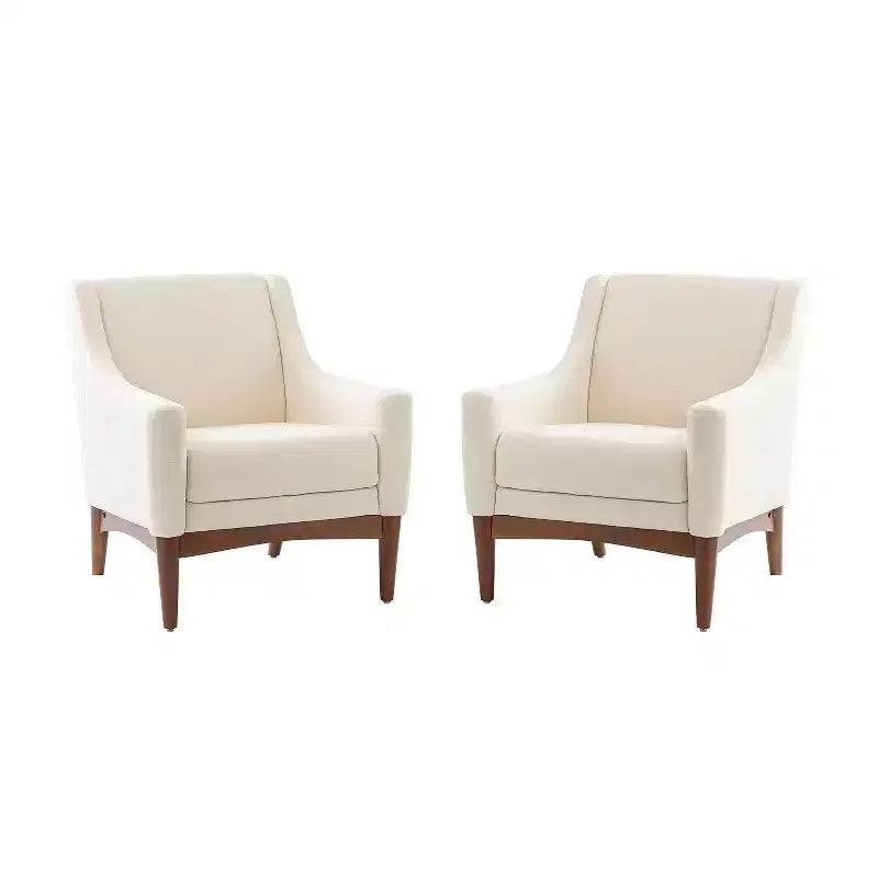 Ensemble de 2 fauteuils de style moderne du milieu du siècle avec accoudoirs inclinés