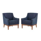 Ensemble de 2 fauteuils de style moderne du milieu du siècle avec accoudoirs inclinés