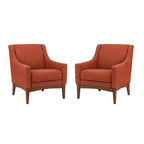 Ensemble de 2 fauteuils de style moderne du milieu du siècle avec accoudoirs inclinés