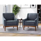 Ensemble de 2 fauteuils de style moderne du milieu du siècle avec accoudoirs inclinés