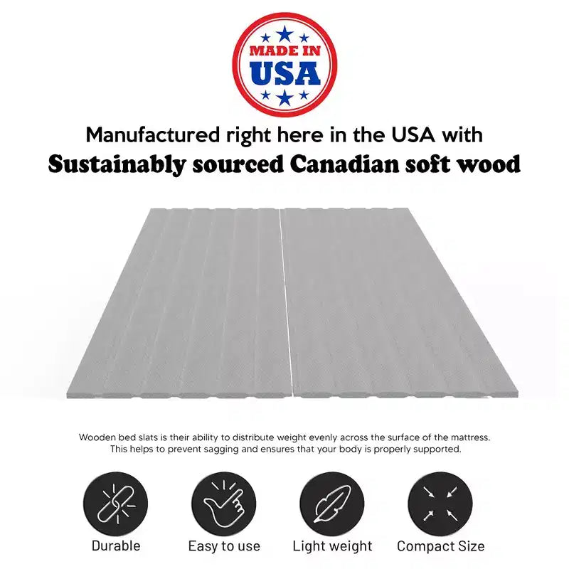 Support de matelas vertical de 1,9 cm Sommier tapissier/lattes en bois avec housse