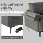 Canapé d'angle modulable moderne avec méridienne réversible et 4 ports USB