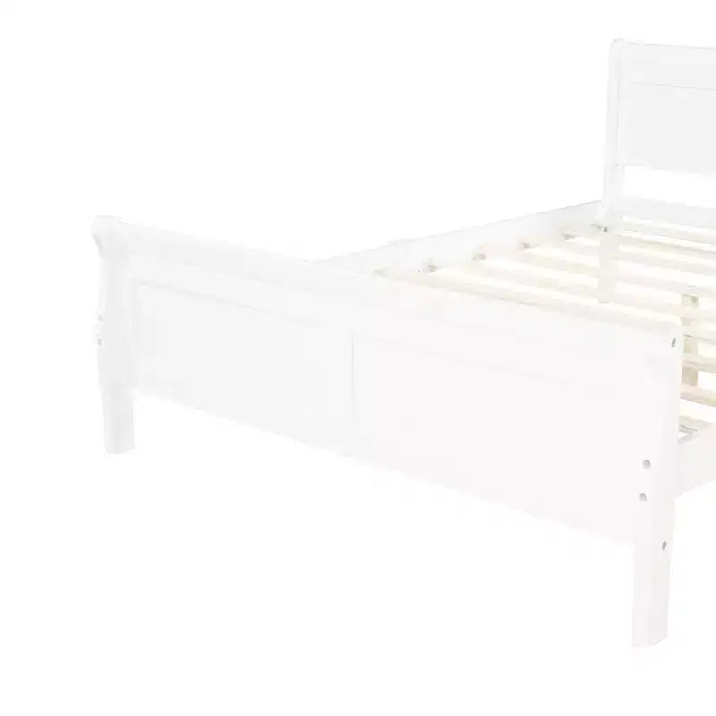 Lit plateforme pleine grandeur en bois avec tête de lit et support à lattes en bois