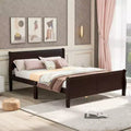 Full Size Wood Platform Bed with Headboard and Wooden Slat Support-ModernLuxe