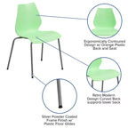 Lot de 4 chaises empilables de 350 kg avec support lombaire et cadre argenté