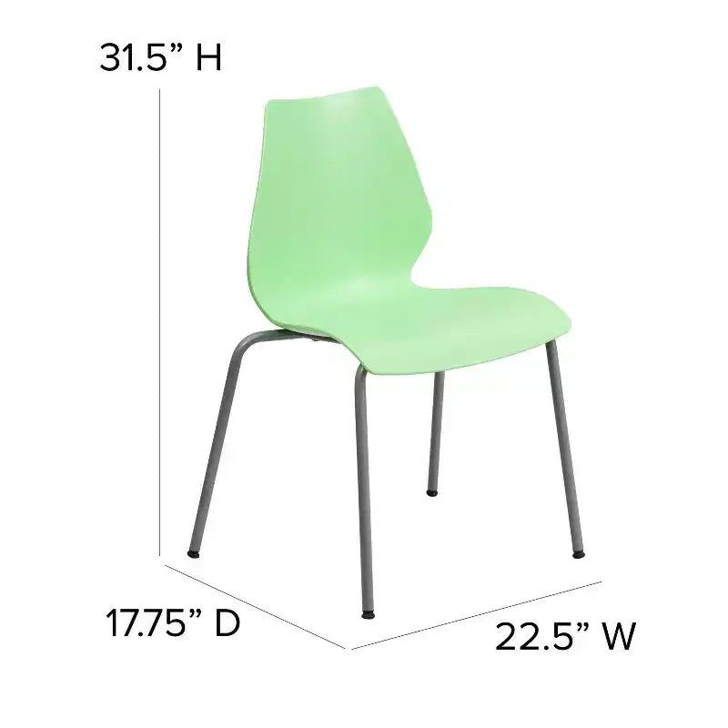 Lot de 4 chaises empilables de 350 kg avec support lombaire et cadre argenté