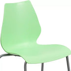 Lot de 4 chaises empilables de 350 kg avec support lombaire et cadre argenté