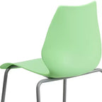 Lot de 4 chaises empilables de 350 kg avec support lombaire et cadre argenté