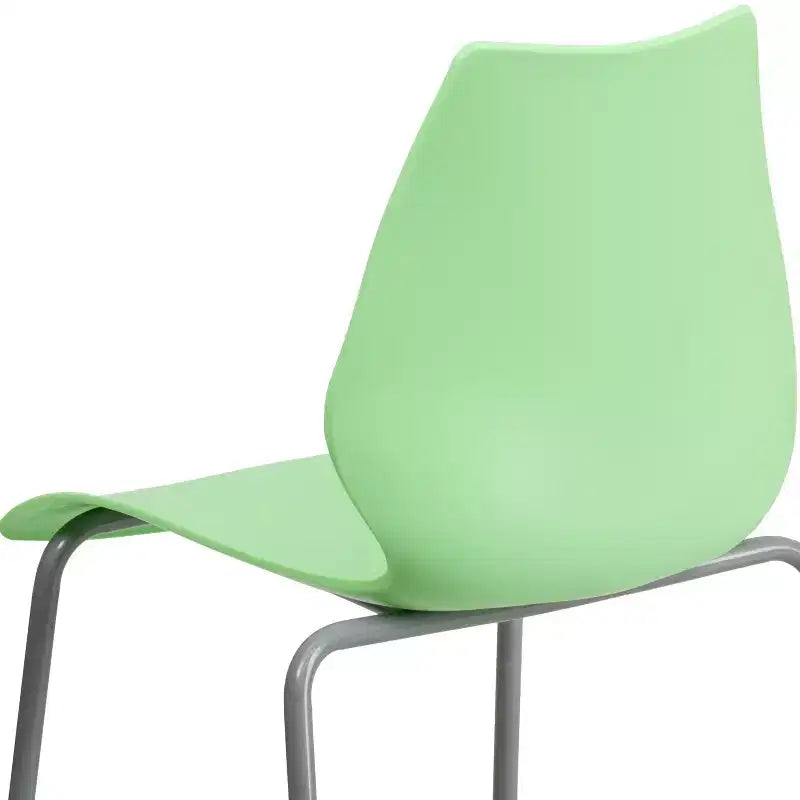 Lot de 4 chaises empilables de 350 kg avec support lombaire et cadre argenté