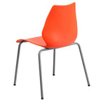 Lot de 4 chaises empilables de 350 kg avec support lombaire et cadre argenté