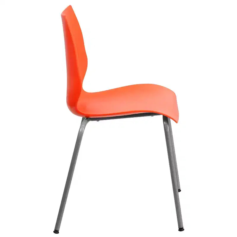 Lot de 4 chaises empilables de 350 kg avec support lombaire et cadre argenté
