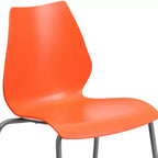 Lot de 4 chaises empilables de 350 kg avec support lombaire et cadre argenté