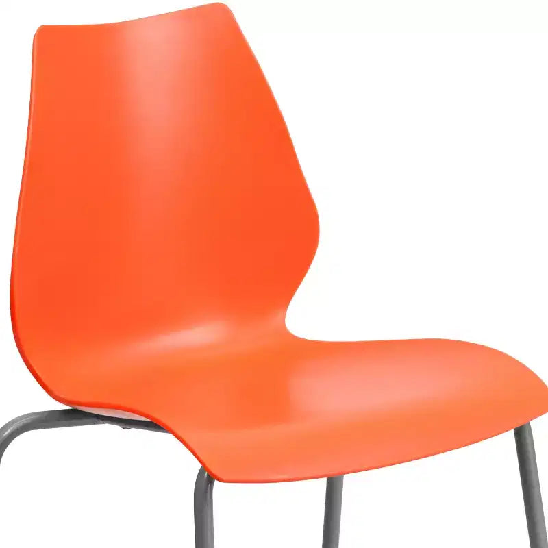 Lot de 4 chaises empilables de 350 kg avec support lombaire et cadre argenté