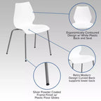 Lot de 4 chaises empilables de 350 kg avec support lombaire et cadre argenté