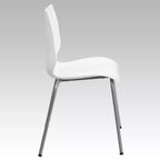 Lot de 4 chaises empilables de 350 kg avec support lombaire et cadre argenté