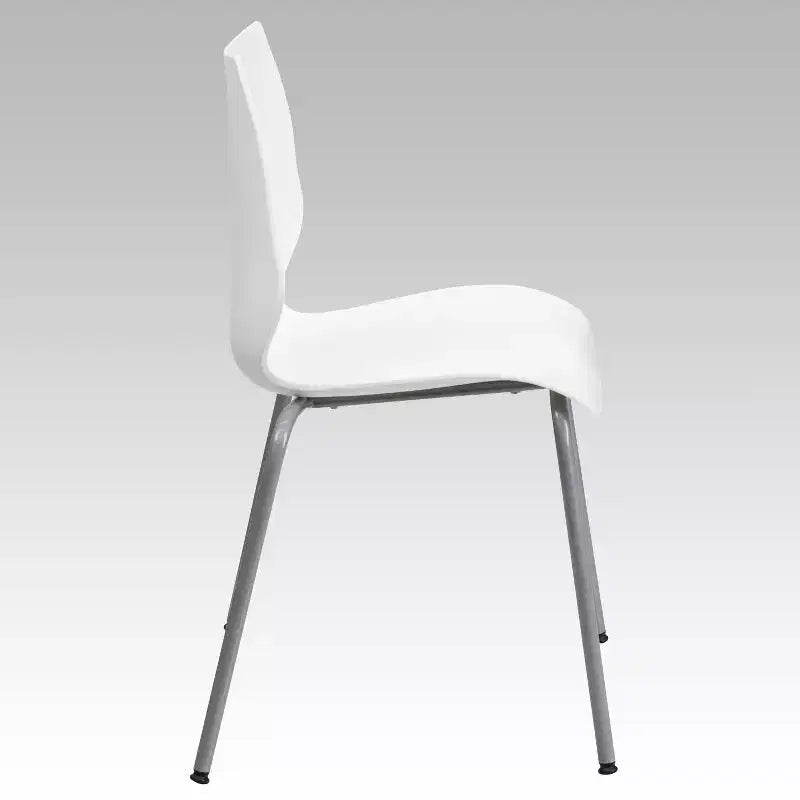 Lot de 4 chaises empilables de 350 kg avec support lombaire et cadre argenté