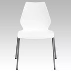 Lot de 4 chaises empilables de 350 kg avec support lombaire et cadre argenté