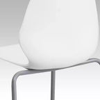 Lot de 4 chaises empilables de 350 kg avec support lombaire et cadre argenté