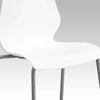 Lot de 4 chaises empilables de 350 kg avec support lombaire et cadre argenté