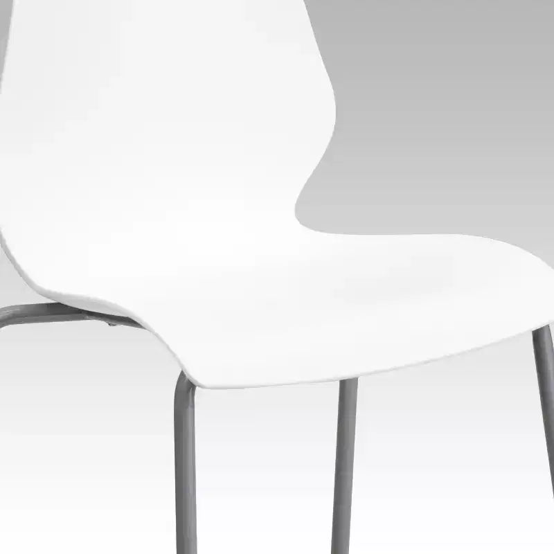 Lot de 4 chaises empilables de 350 kg avec support lombaire et cadre argenté