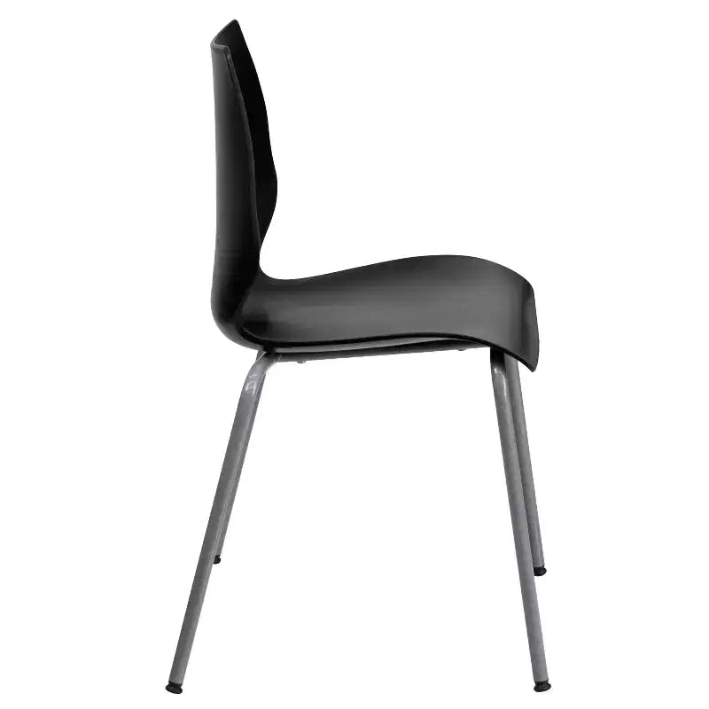 Lot de 4 chaises empilables de 350 kg avec support lombaire et cadre argenté