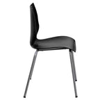 Lot de 4 chaises empilables de 350 kg avec support lombaire et cadre argenté
