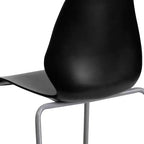 Lot de 4 chaises empilables de 350 kg avec support lombaire et cadre argenté