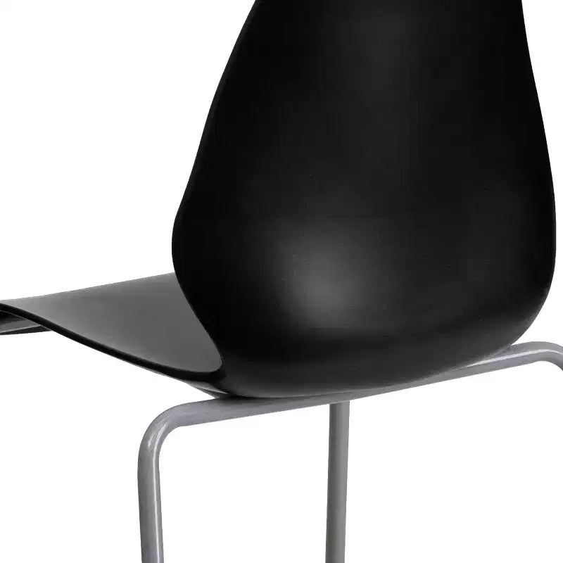 Lot de 4 chaises empilables de 350 kg avec support lombaire et cadre argenté
