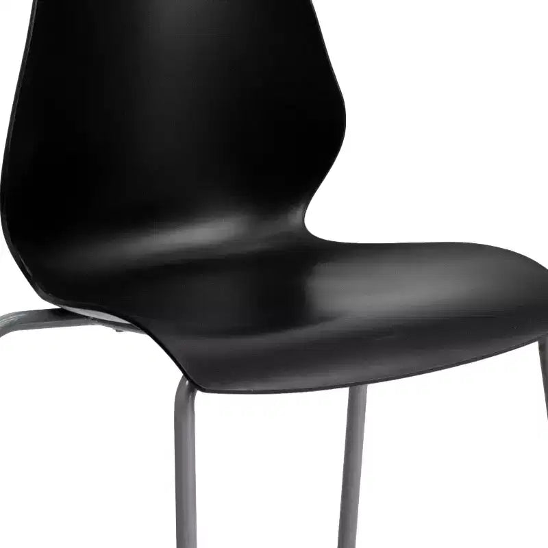 Lot de 4 chaises empilables de 350 kg avec support lombaire et cadre argenté