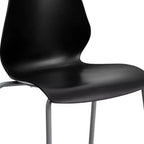 Lot de 4 chaises empilables de 350 kg avec support lombaire et cadre argenté