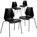 Lot de 4 chaises empilables de 350 kg avec support lombaire et cadre argenté